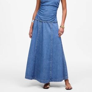Madewell Midi Denim Blue Skirt Robertson Wash Airy Pinterst Country Boho Sz 33